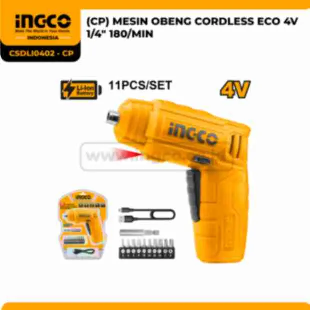 CSDLI0402 - CP - (CP) MESIN OBENG CORDLESS ECO 4V 1/4' 180/MIN !
